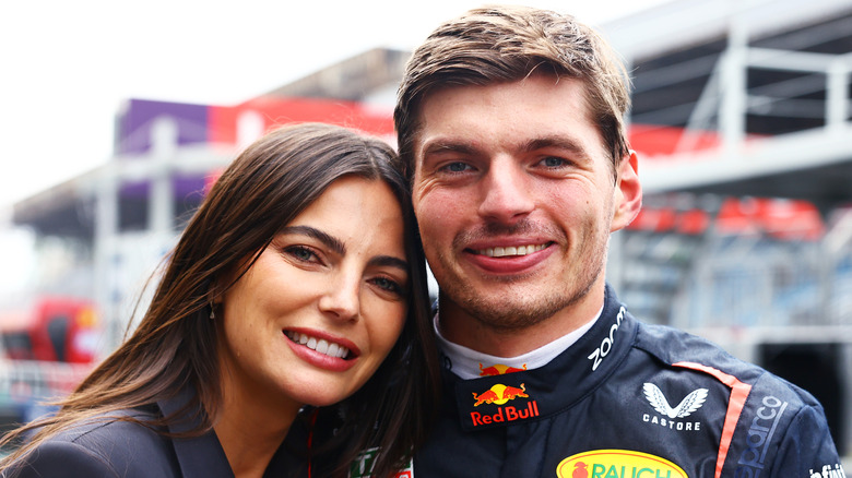 Kelly Piquet smilingg with Max Verstappen in Brazil in November 2024