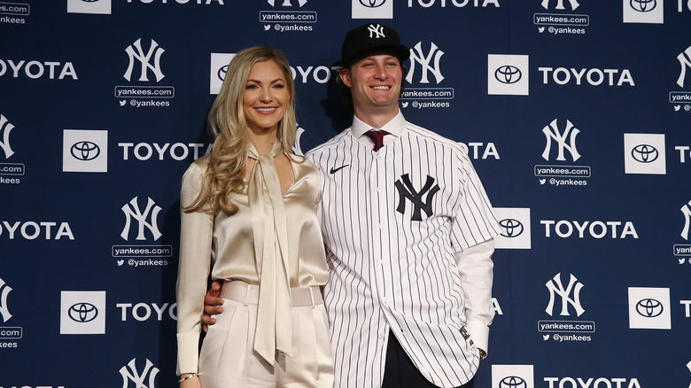 Amy Cole with her husband, New York Yankees pitcher Gerrit Cole at event