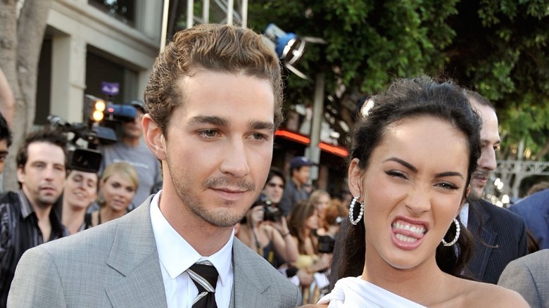 Shia LaBeouf, Megan Fox making a face