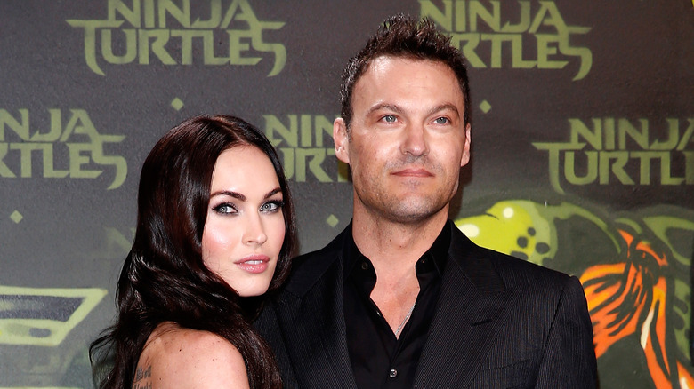 Megan Fox and Brian Austin Green attend a Paramount Pictures premiere