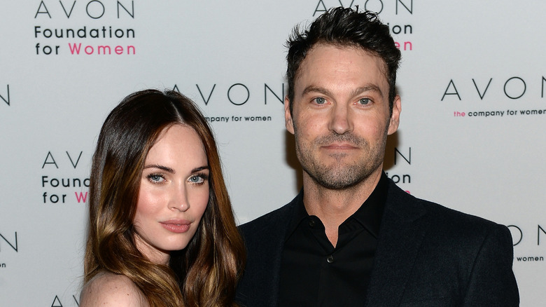 Megan Fox and Brian Austin Green pose together on the red carpet