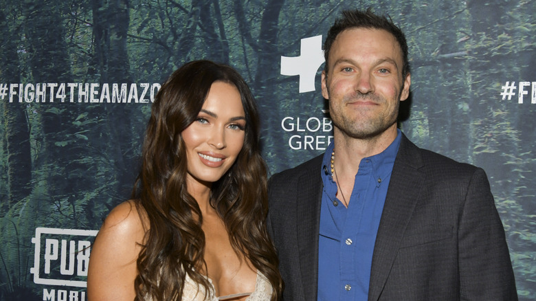 Megan Fox and Brian Austin Green pose together on the red carpet