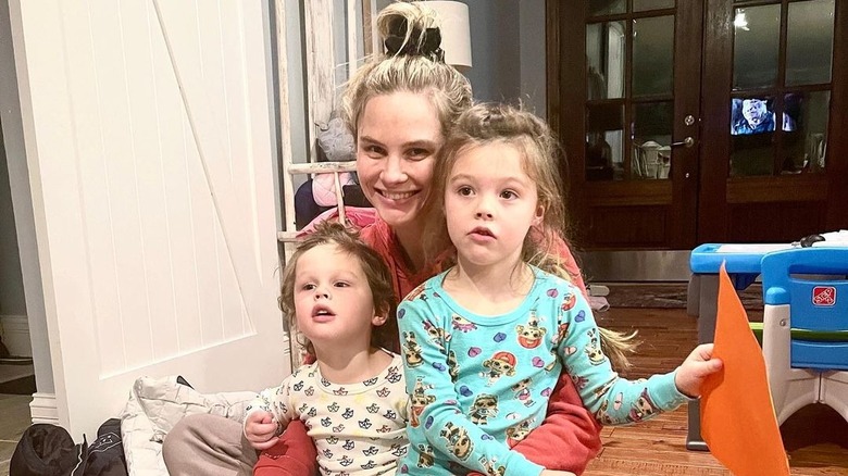 Meghan King poses with Aspen and Hart