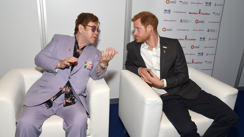 Elton John and Prince Harry chat 