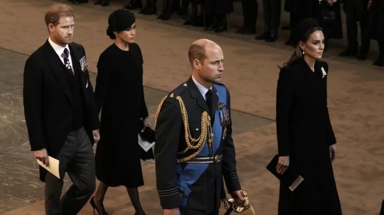 Prince Harry and Meghan Markle at the queen's funeral