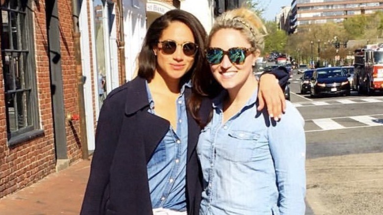 Meghan Markle posing with Ashleigh Hale