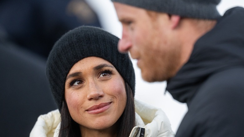 Meghan Markle and Prince Harry attend the Skeleton Finals at the 2025 Invictus Games