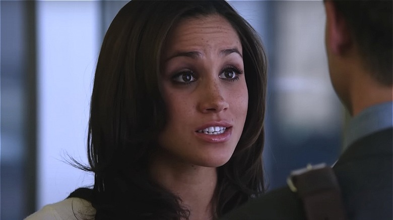 Meghan Markle as Rachel Zane, talking