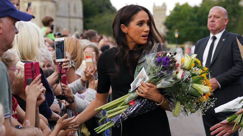 Meghan Markle with flowers