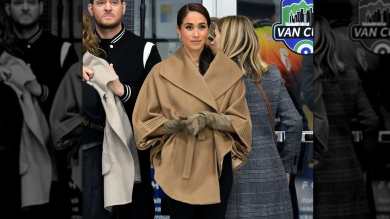 Meghan Markle wears a huge coat outfit