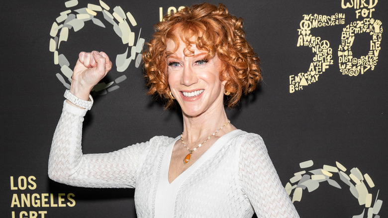 Kathy Griffin raising fist