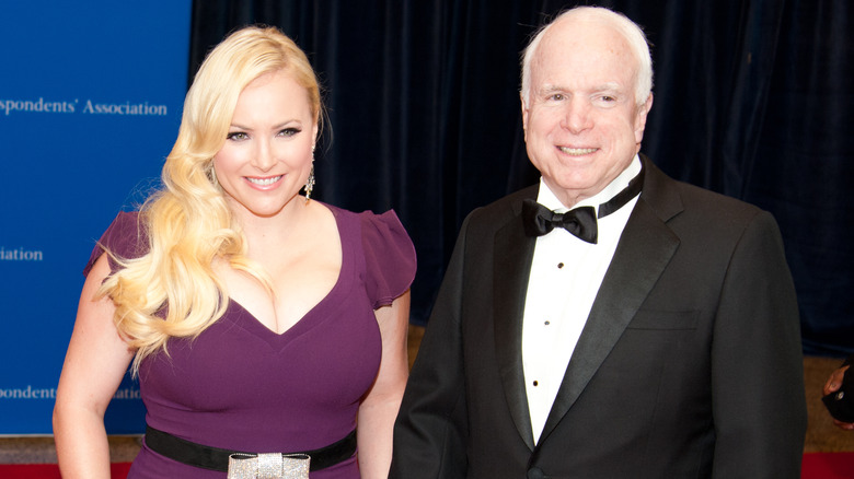 Meghan McCain and John McCain smiling