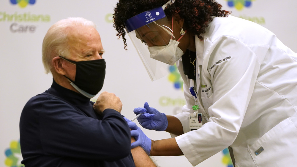 Joe Biden receiving COVID-19 vaccine