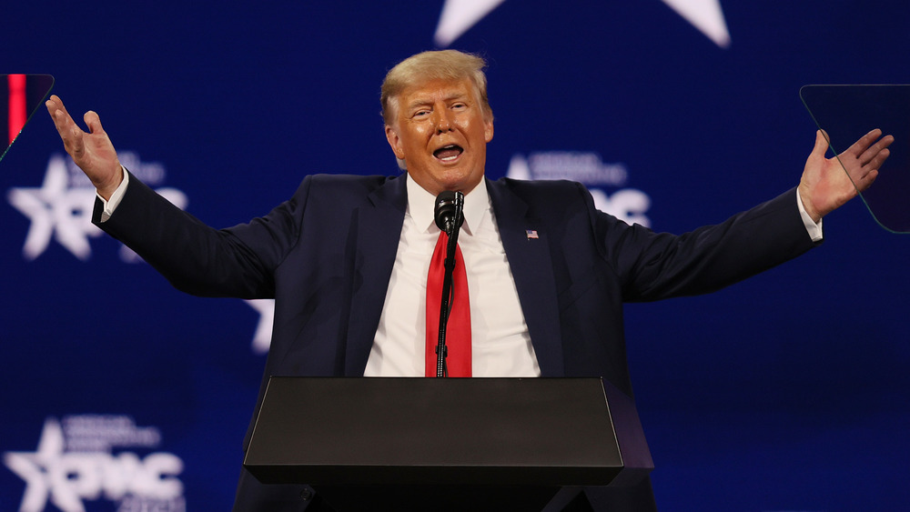 Donald Trump delivering speech at CPAC