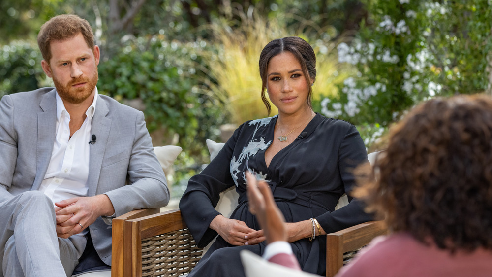 Prince Harry and Meghan Markle during their Oprah Winfrey interview