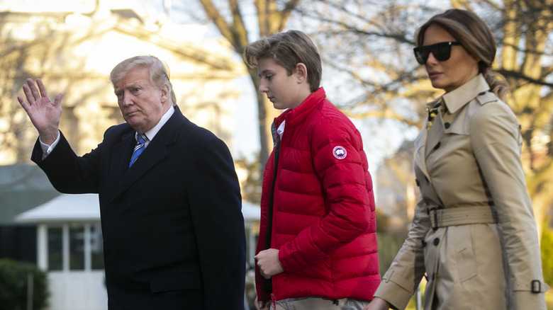 Donald Trump and his family walking