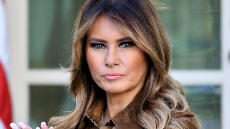 Melania Trump with heavy black eyeshadow