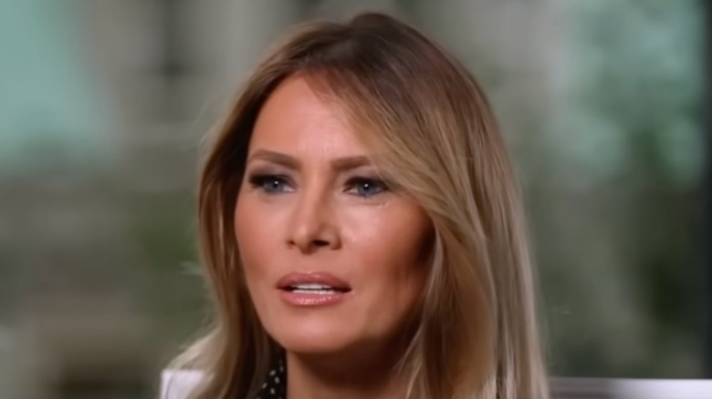 Melania Trump being interviewed on Fox News