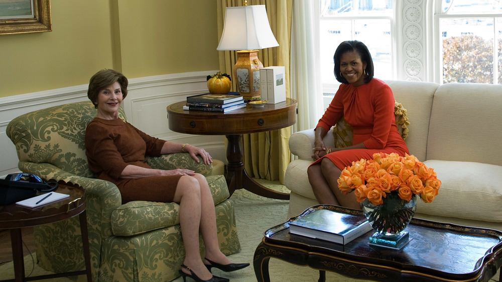 Laura Bush and Michelle Obama 