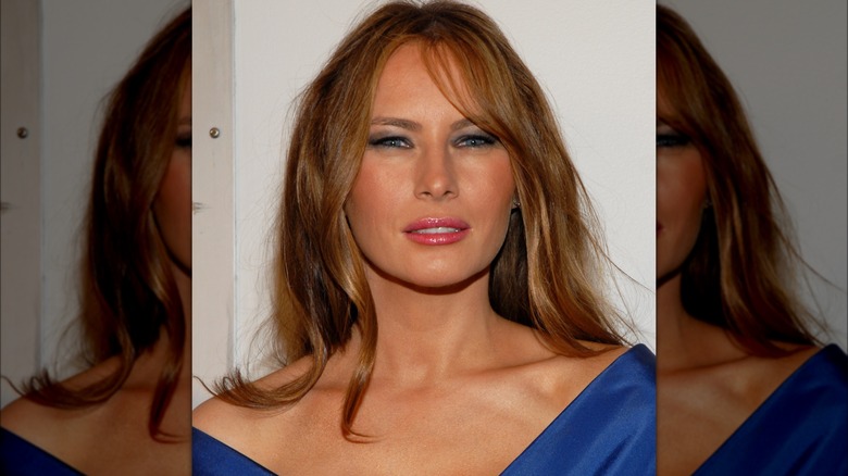 Melania Trump squinting