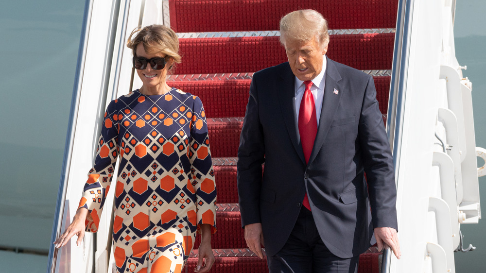 Melania and Donald Trump arriving in Florida