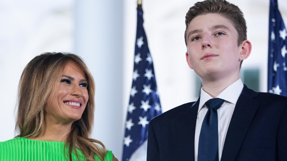 Melania Trump and Barron Trump at the White House