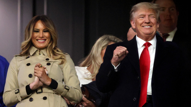 Melania and Donald Trump, both smiling