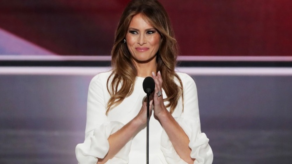 Melania Trump delivers a speech