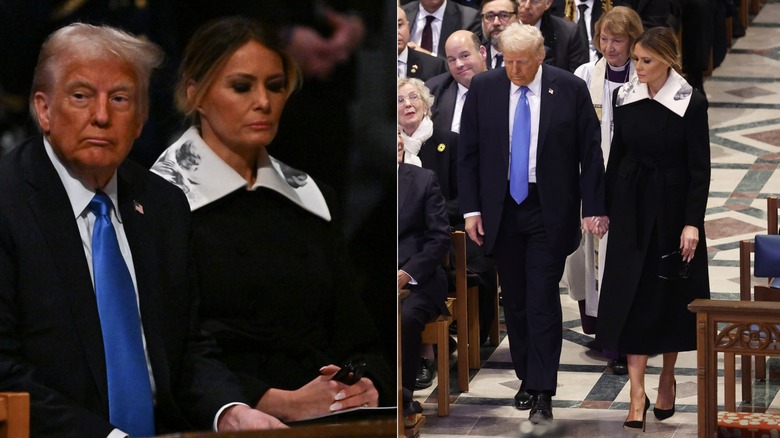 Donald Trump and Melania Trump attend the funeral for Jimmy Carter in Washington, DC (2025)