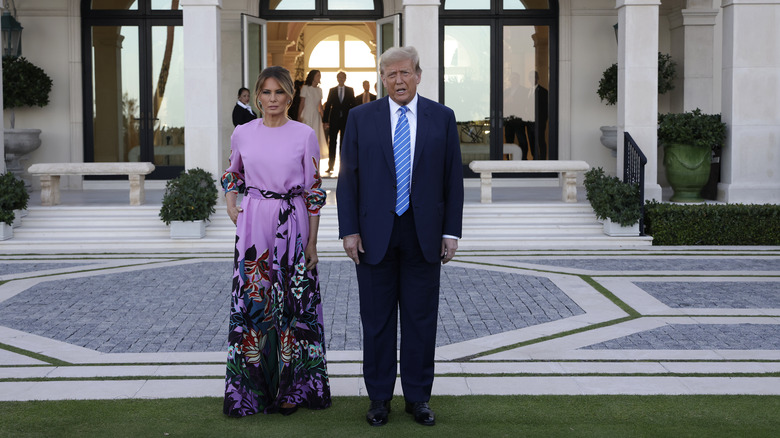 Melania and Donald Trump at an event