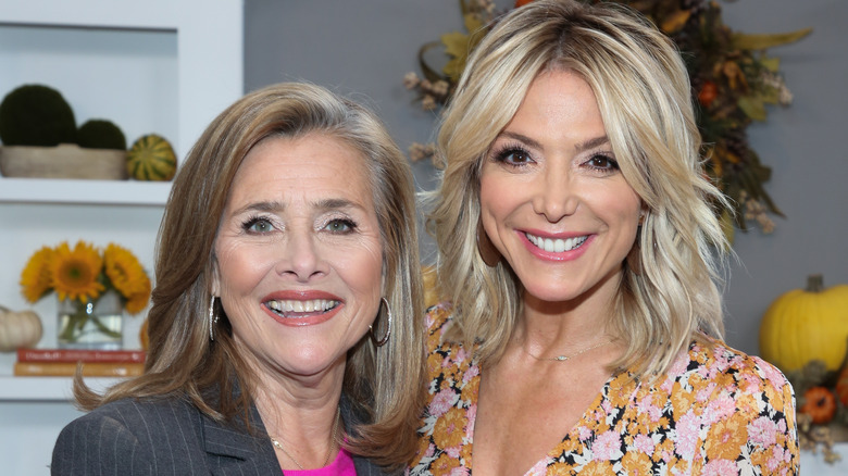 Meredith Vieira smiles alongside Debbie Matenopoulos on set