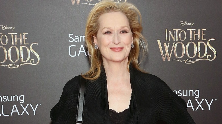 Meryl Streep closed smiling on red carpet