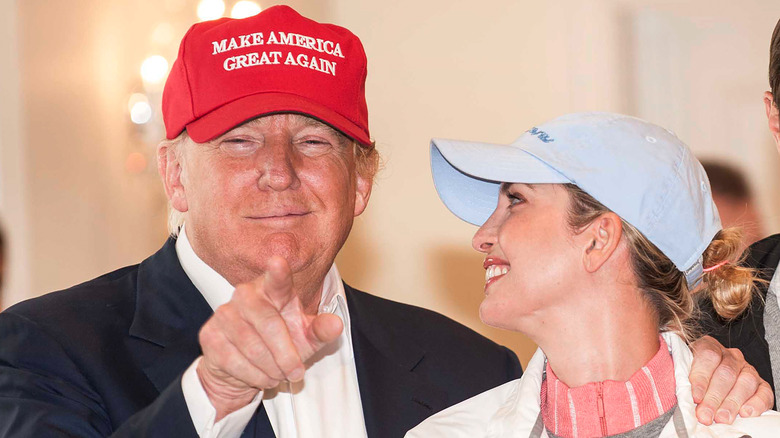 Donald Trump with his daughter Ivanka at the Women's British Open at Trump Turnberry 2016