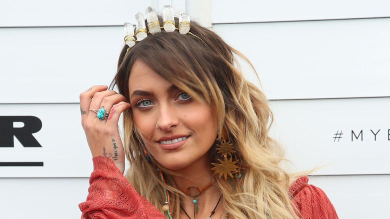 Paris Jackson wearing crystal headpiece