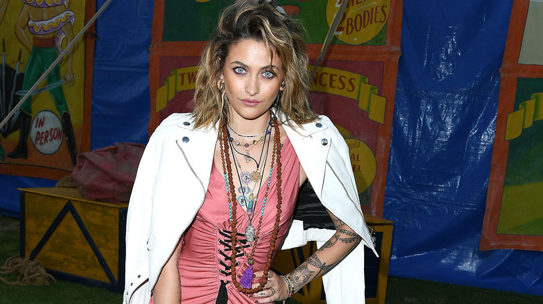 Paris Jackson with hand on hip