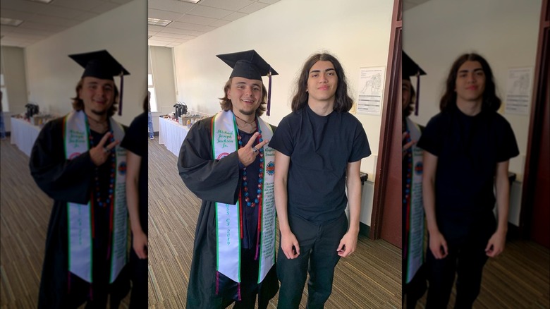 Blanket "Bigi" Jackson with Prince Jackson on his graduation