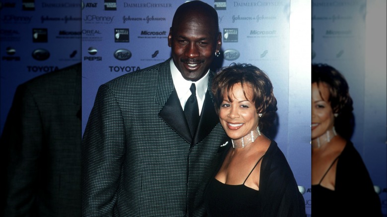 Michael Jordan poses with Juanita Vanoy