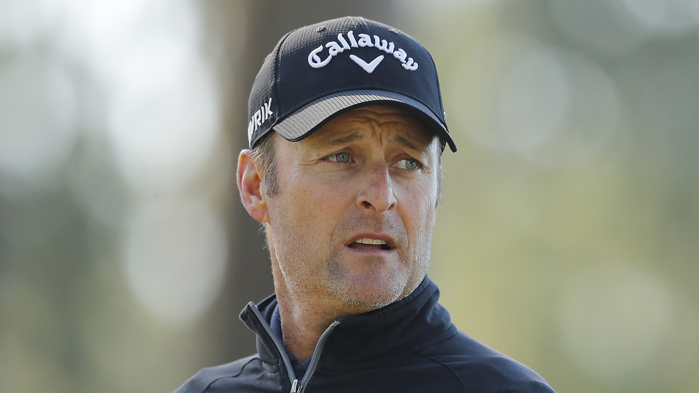 Chris Harrison looks on from the fourth tee during the second round of the AT&T Pebble Beach Pro-Am at Monterey Peninsula Country Club on February 07, 2020 in Pebble Beach, California.