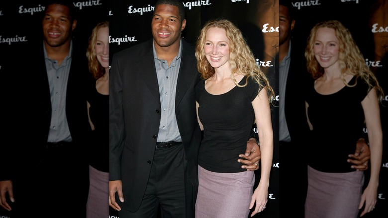 Michael Strahan, Jean Muggli posing