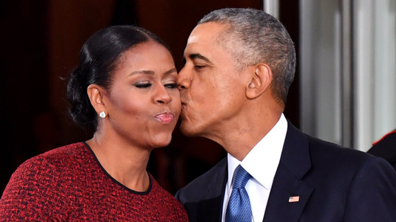 Michelle and Barack Obama on Inauguration Day 2017