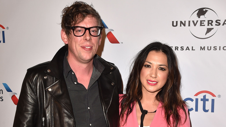 Patrick Carney and Michelle Branch pose together