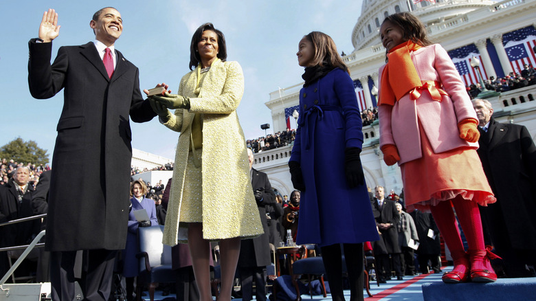 The Obamas during Barack's inauguration