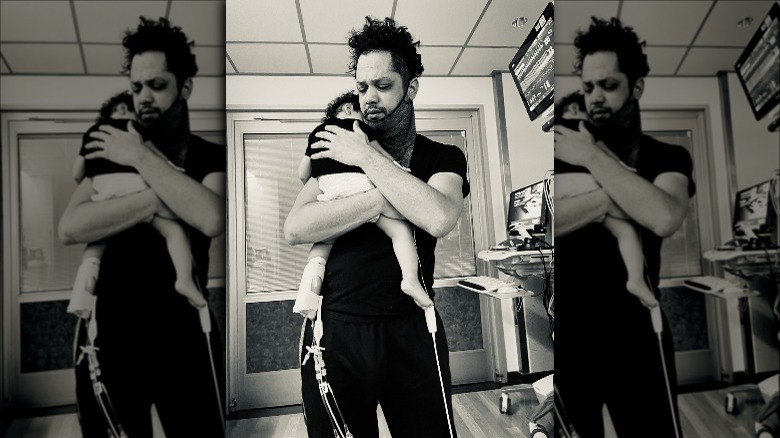 Grant Savoy with Grayson at the hospital.