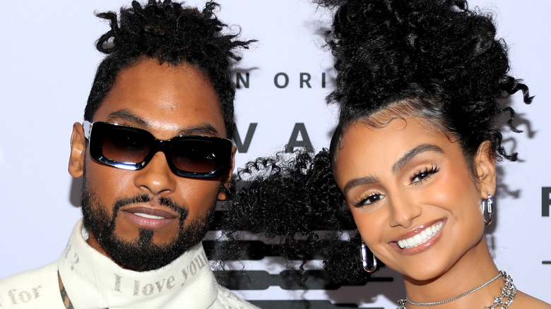 Miguel and Nazanin Mandi at the Savage x Fenty fashion show 