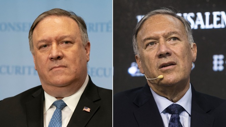 Mike Pompeo 2018 and after 90 pound weight loss in October 2021