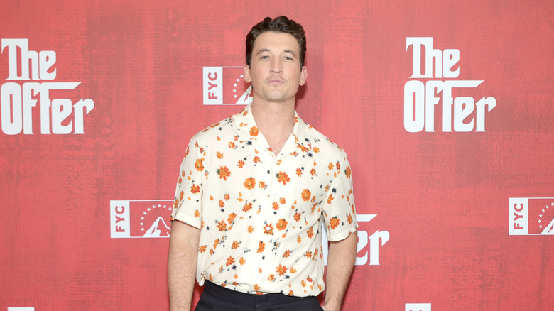 Miles Teller The Offer floral shirt