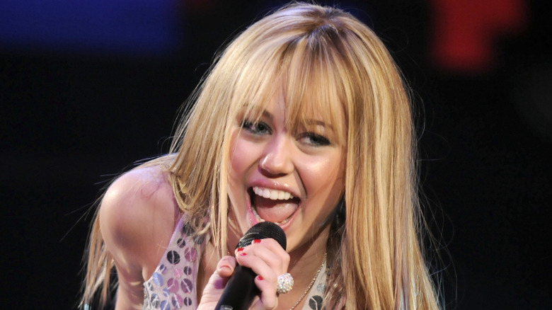 Miley Cyrus performs as "Hannah Montana" onstage