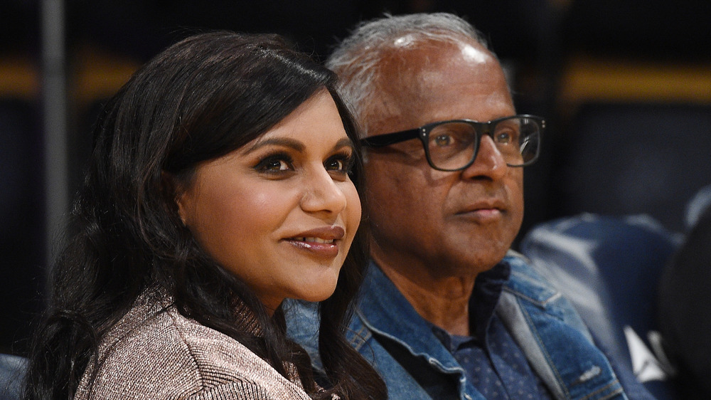 Mindy Kaling with her father