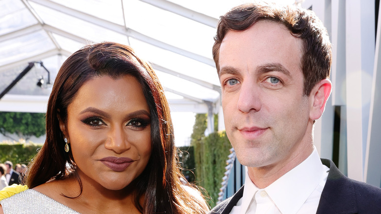 Mindy Kaling and B.J. Novak psoing