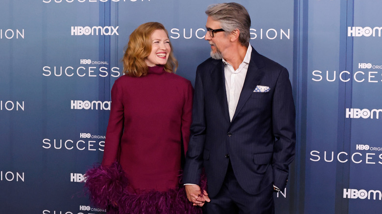 Mireille Enos and Alan Ruck smiling